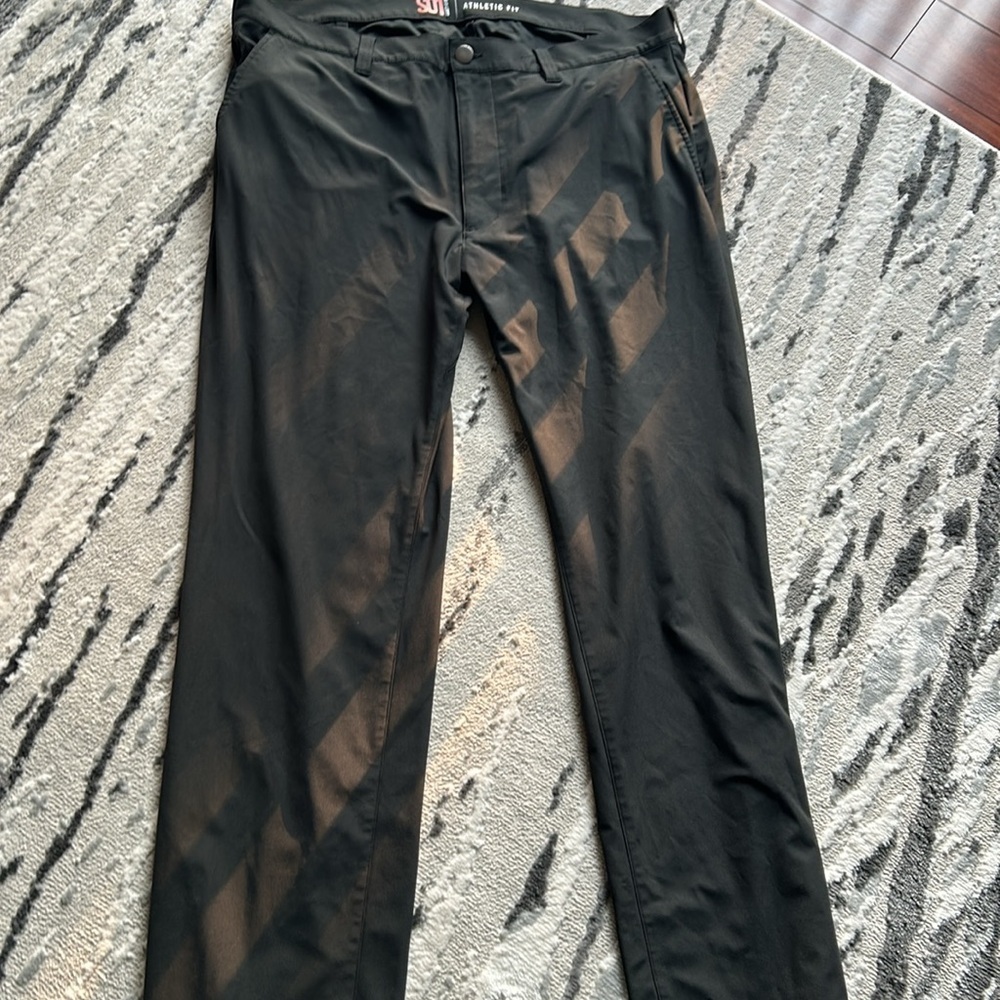 Society of One Men’s Black Athletic Fit Pants - 42 by 32” golf pants work